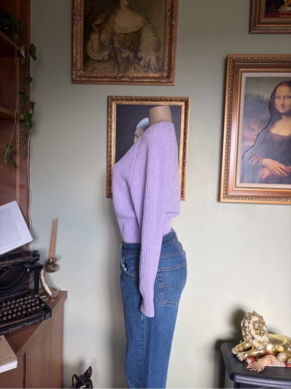 Urban Outfitters Light Lavender Woman’s V-Neck Cropped Soft Sweater Size XS - Picture 11 of 15